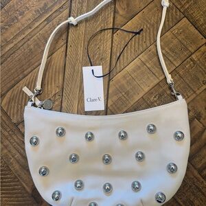Clare V. Lune Cream White Studded Women's Bag NWT
